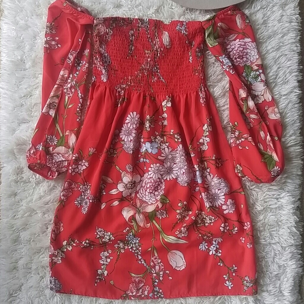 Cold shoulder floral dress
